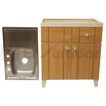 Base Para Fregadero Con Tarja Escurridor Izquierdo Puga F80 Encino