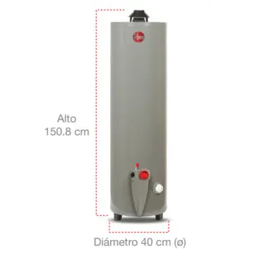 Calentador Para Agua de Deposito Rheem 29v30 de 30 Galones (113 Litros) Para Gas LP Blanco