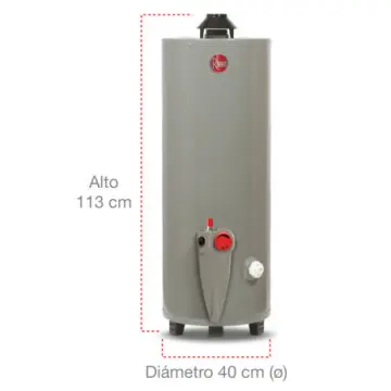 Calentador Para Agua de Deposito Rheem 29v20s de 20 Galones (76 Litros) Para Gas Natural Blanco