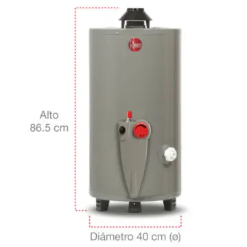 Calentador Para Agua de Deposito Rheem 29v13ss de 13 Galones (49 Litros) Para Gas LP Sin Valvula Blanco