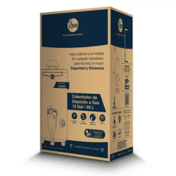 Calentador Para Agua de Deposito Rheem 29v13ss de 13 Galones (49 Litros) Para Gas LP Sin Valvula Blanco