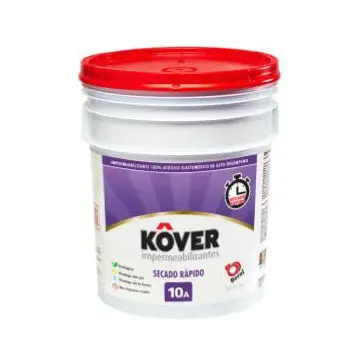 Impermeabilizante Kover Berel Secado Rapido 10 4823-6 de 19 Litros Blanco