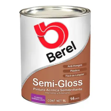 Pintura Semi Gloss Berel 2001-4 Base Pastel Bote de 1 Litro Blanco