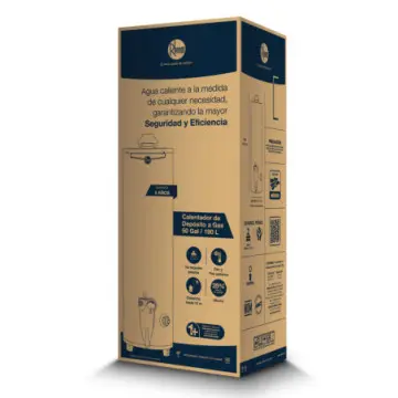 Calentador Para Agua de Deposito Rheem 29v50 de 50 Galones (190 Litros) Para Gas Natural Blanco
