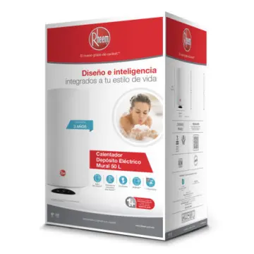 Calentador Para Agua de Deposito Electrico 127v Rheem Rme50v1/rme-chn50l 15g/50l Blanco
