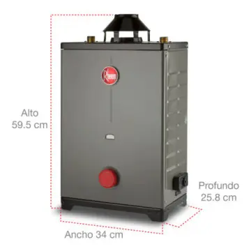 Calentador Para Agua de Paso Sin Piloto Rheem One Hrt-chl08n 8L Para Gas Natural Gris