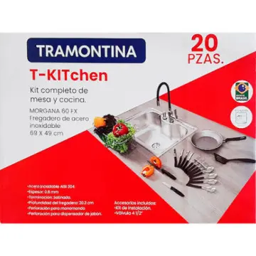Tarja Empotrar Con Accesorios Tramontina 68x48 T-kitchen 32200/530 Acero Inoxidable