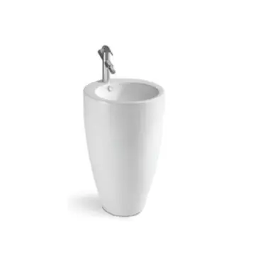 Lavabo A Piso Machen  Mahan 49 Con Rebosadero