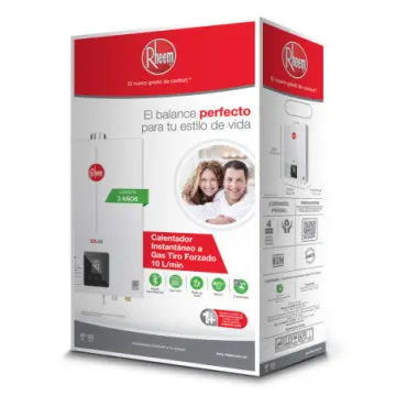 Calentador Para Agua Instantáneo Tiro Forzado Rheem Rhtf-chn10n 10l Para Gas Natural Blanco