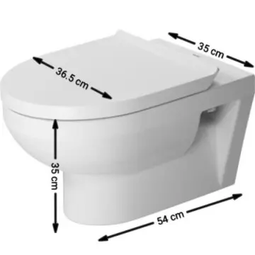 Sanitario Suspendido Duravit Durastyle 256209 Con Asiento Pulsador Cromo Blanco