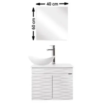 Tocador Mado Cartagena 60x30 Con Monomando, Lavabo, Y Espejo Blanco