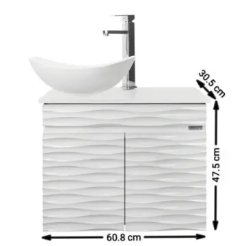 Tocador Mado Cartagena 60x30 Con Monomando, Lavabo, Y Espejo Blanco