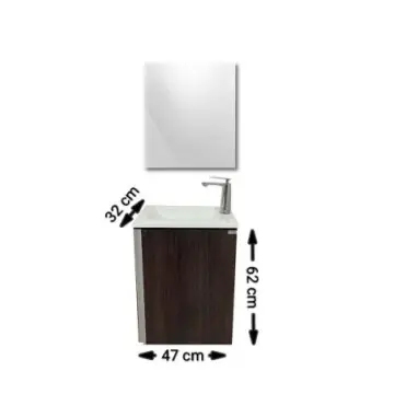 Tocador Con Lavabo Y Espejo 47x32 Mado Oviedo Roble Sinatra