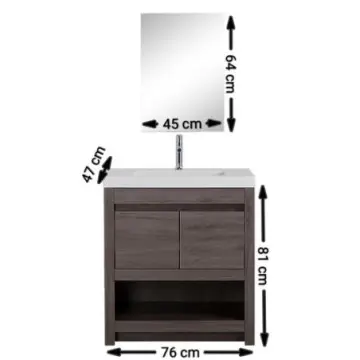 Tocador Moen Combo 3 Con Lavabo Y Espejo Vam30p3