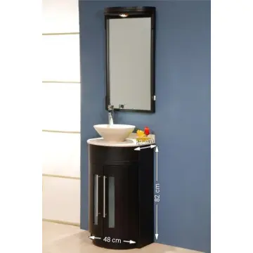 Tocador Con Cubierta de Mármol Y Ovalín 49x42 Ditoma Astro Wengue