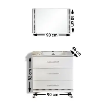 Tocador Ditoma M1 46x80 Espejo Con Cubierta Cerámica