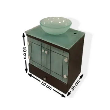 Tocador Diseños Y Gabinetes Alejandra Cub Y Ovalin Chocolate Cristal 36x50