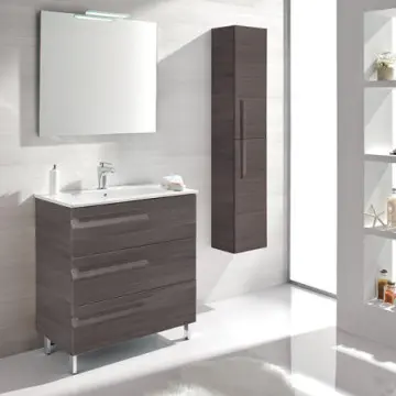 Tocador Con Patas Espejo Y Lavabo Vitale 80 91277 Gris Lacado