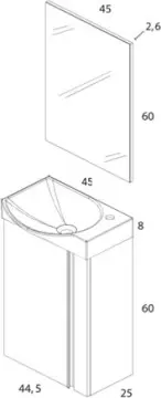 Tocador Elegan 45 Esp/lav Peti Roble Dakar 91234 Royomex