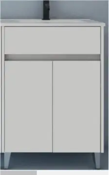 Tocador Band 80 C/espejo Y Lavabo Orbis Bco Mate 91410