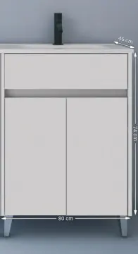 Tocador Band 80 C/espejo Y Lavabo Orbis Bco Mate 91410