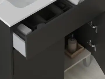 Tocador Band 60 Con Lavabo Orbis  Sin Espejo Gris Mate 90406 Esbaño