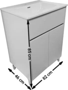 Tocador Band 80 Con Lavabo Orbis Sin Espejo Blanco Mate 90410