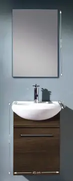 Tocador Basic Pack 45 Con Espejo Y Lavabo Polka Dakar 91326