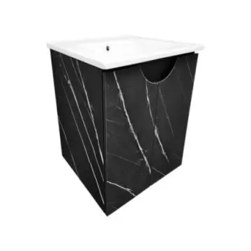 Tocador Con Espejo Y Cubierta Cerámica Con Lavabo Ditoma Kristel 50x46 Blanco