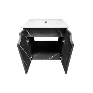 Tocador Con Espejo Y Cubierta Cerámica Con Lavabo Ditoma Kristel 50x46 Blanco