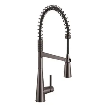 Monomando Para Fregadero Moen Spring Sleek 5925bls Negro/inoxidable