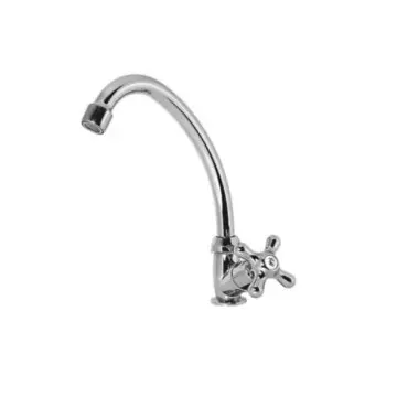 Llave Para Fregadero Pared Maneral de Cruz en Abs Rugo  7fpc Cromo