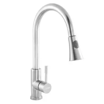 Monomando Para Cocina Urrea Con Naríz Retráctil 9432 Acero Inoxidable