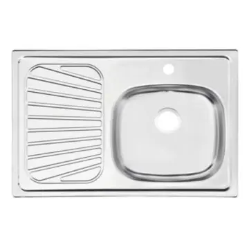 Tarja de Empotrar de un Taladro Con Escurridor Izquierdo de Acero Inoxidable Tramontina 93849515 80x52