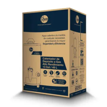 Calentador Para Agua de Deposito Rheem Todo Terreno 3g/48l Gas LP 29v13hr/692210 Gris