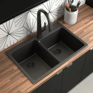 Tarja Doble Moen Bajo Cubierta 72x45 Ggb3024b Granito