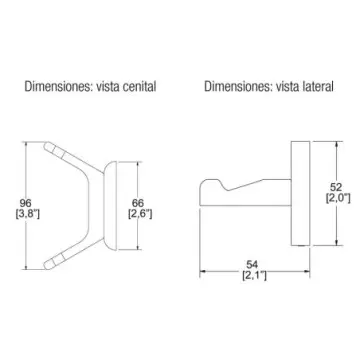 Gancho Doble Helvex CR 106 Cromo