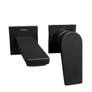 Monomando A Muro Para Lavabo Moen Berat Ts6742bl Negro