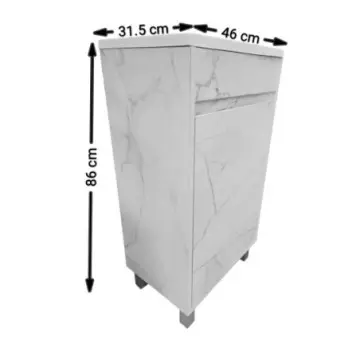 Tocador Marmol Nala 46b Lavabo Y Espejo, Blanco.