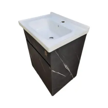 Tocador Marmol Nala 46 N Lavabo Y Espejo, Con Puerta Negro