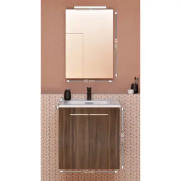 Tocador Susp Urban Pack 2caj Esp+lav 91330 Nogal Rymx