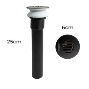 Contra Para Lavabo Con Rebosadero Rugo 30-lrn Negro Mate