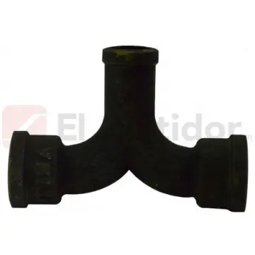 Codo Fofo Con Salida Doble Tisa 51x90 Negro