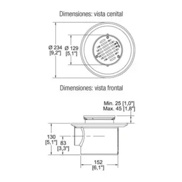 Coladera Helvex 282-h Con Rejilla