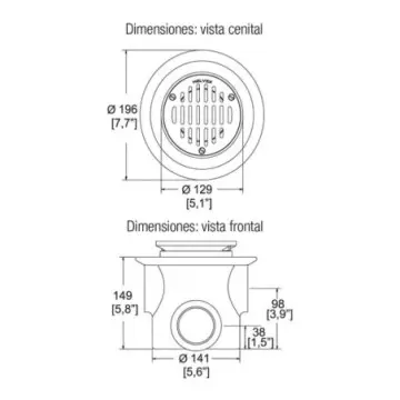Coladera Helvex 1342-h Con Rejilla