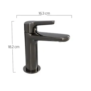Monomando Corto Para Lavabo Urrea Medameda 9461md.12 Metal Black