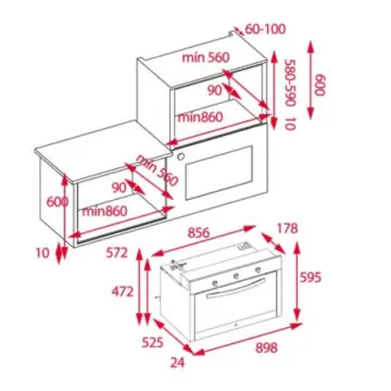 Horno de Gas Teka Convección Hlf 924g 41596120 Negro