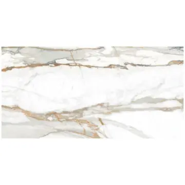 Piso Porcelanico Rectificado Tau Kian Gold Brillante 60x120cm (1.44m2) Blanco
