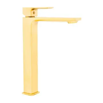 Monomando Alto Para Lavabo Tecnobath Row Tb43.031bg Gold Brush