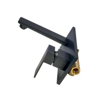 Monomando A Pared Para Lavabo Tecnobath Row Tb42.021gm  Gun Metal